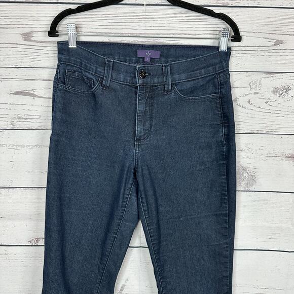 NYDJ Not Your Daughters Jeans Womens 6 Dark Wash Embellished Rhinestone Straight - Picture 2 of 16